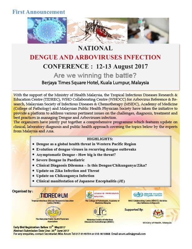 NATIONAL DENGUE AND ABROVIRUSES INFECTION CONFERENCE 2017